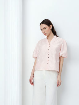 VERO MODA - Pink Embroidered Top