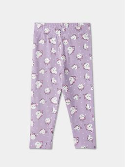 R&B - Girls Purple Printed Leggings