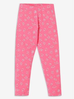 R&B - Girls Pink Printed Leggings
