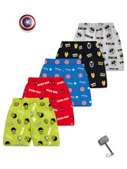 Kuchipoo - Marvel Boys Regular Fit Cotton Shorts (Pack of 5)