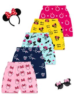 Kuchipoo - Disney Girls Regular Fit Cotton Shorts (Pack of 5)