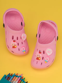 Yellow Bee - Cute & Whimsical Clogs with Sweet Doll and Hi Charm - Pink
