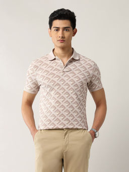 Arrow Newyork - Men Pink Cotton Collar Neck Regular Fit Polo T-Shirt