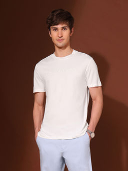 U.S. POLO ASSN. - Men White Rayon Crew Neck Slim Fit T-Shirt