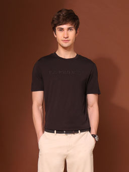 U.S. POLO ASSN. - Men Brown Rayon Crew Neck Slim Fit T-Shirt