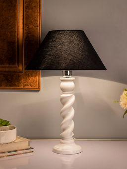 Homesake - Twister Table Lamp White Black Shade