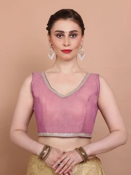 SALWAR STUDIO - Lilac Tissue Sleeveless Alterable Stitched Blouse