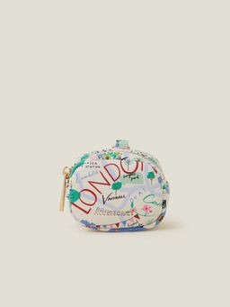 Accessorize London - Women White London Map Earphone Keyring Pouch