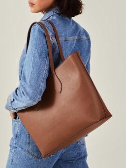 Accessorize London - Women Brown Laptop Tote Bag