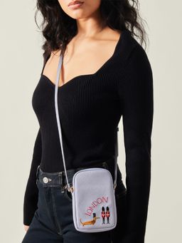 Accessorize London - Women Purple London Sausage Dog Phone Sling Bag