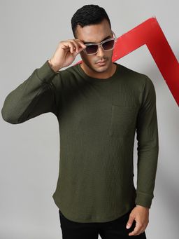 RIGO - Men Olive Waffle T-Shirt
