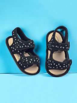 Baby Moo - Triangle Comfortable Anti-Skid Velcro Floater Sandals - Black
