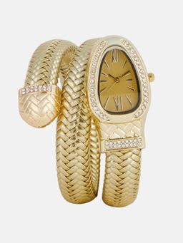 Haute Sauce - Women Oval Bracelet Gold Dial Analog Watch - HSWC1445 (M)