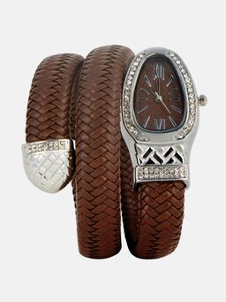 Haute Sauce - Women Oval Bracelet Brown Dial Analog Watch - HSWC1446 (M)