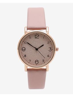 Haute Sauce - Women Marker Leather Strap Pink Dial Analog Watch - HSWC1024 (M)