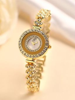 Haute Sauce - Women Embellished Round Gold Dial Analog Watch - HSWC1155 (M)