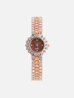 Haute Sauce - Women Embellished Round Maroon Dial Analog Watch - HSWC1156 (M)