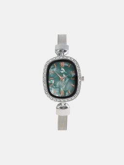 Haute Sauce - Women The Textured Square Green Dial Analog Watch - HSWC1186 (M)