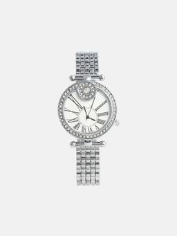 Haute Sauce - Women The Opulent Roman Round Silver Dial Analog Watch - HSWC1190 (M)