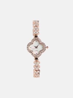 Haute Sauce - Women The Embellished Clover White Dial Analog Watch - HSWC1242 (M)