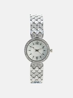 Haute Sauce - Women The Scalex Gem Round Silver Dial Analog Watch - HSWC1256 (M)