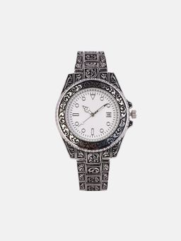 Haute Sauce - Women The Antique Embossed Round White Dial Analog Watch - HSWC1272 (M)