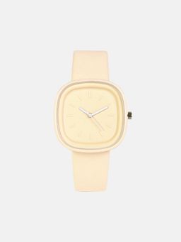 Haute Sauce - Women The Off-Duty Cushion Yellow Dial Analog Watch - HSWC1281 (M)