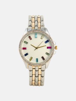 Haute Sauce - Women The Bijou Prism Round White Dial Analog Watch - HSWC1289 (M)