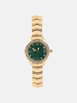 Haute Sauce - Women The Arch Chain Round Green Dial Analog Watch - HSWC1294 (M)