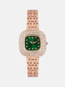 Haute Sauce - Women The Jolie Vortex Square Green Dial Analog Watch - HSWC1327 (M)