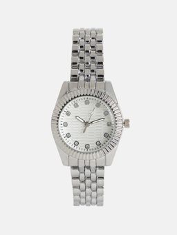 Haute Sauce - Women The Ribbed H-Link Round White Dial Analog Watch - HSWC1367 (M)