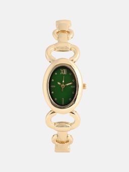 Haute Sauce - Women The Orb-Link Oval Green Dial Analog Watch - HSWC1398 (M)