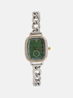 Haute Sauce - Women The Churchford Rectangular Green Dial Analog Watch - HSWC1409 (M)