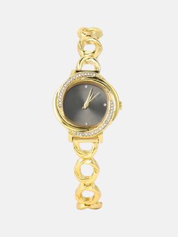 Haute Sauce - Women The Luraith-Gem Round Charcoal Dial Analog Watch - HSWC1419 (M)