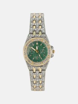 Haute Sauce - Women The Geneva H-Link Round Green Dial Analog Watch - HSWC1440 (M)
