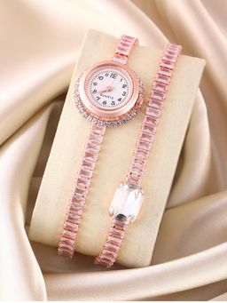 Haute Sauce - Women The Crystalized Wrap Round White Dial Analog Watch - HSWC6027 (M)