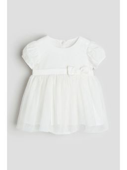H&M - Girls White Tulle-Skirt Bodysuit Dress