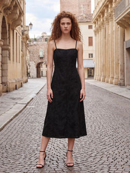 RAREISM - Floral Dark Black Women Dress