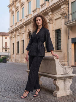 RAREISM - Embroidered Jet Black Women Pant