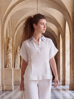 RAREISM - Embroidered Off White Women Top