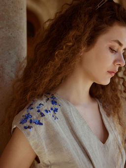 RAREISM - Embroidered Dusky Beige Women Top