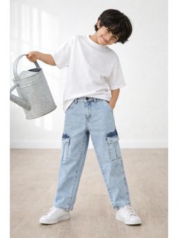 Tales & Stories - Boys Light Blue Cargo Jeans