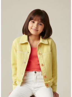 Tales & Stories - Girls Yellow Cotton Jacket