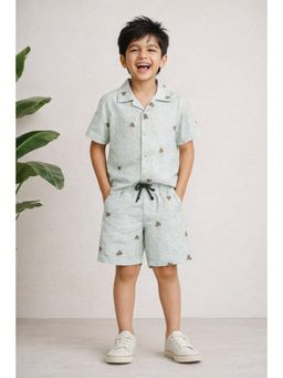 Tales & Stories - Boys Off White Printed Shorts