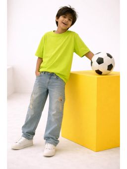 Tales & Stories - Boys Blue With Khakhi Tint Denim Jeans