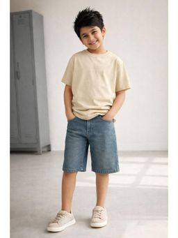 Tales & Stories - Boys Blue Khakhi Tint Denim Bermuda Shorts