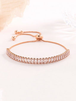 Yellow Chimes - Gold Toned Crystal Studded Bracelet