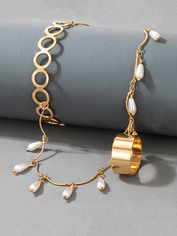 Yellow Chimes - Women Gold Bracelet with Ring