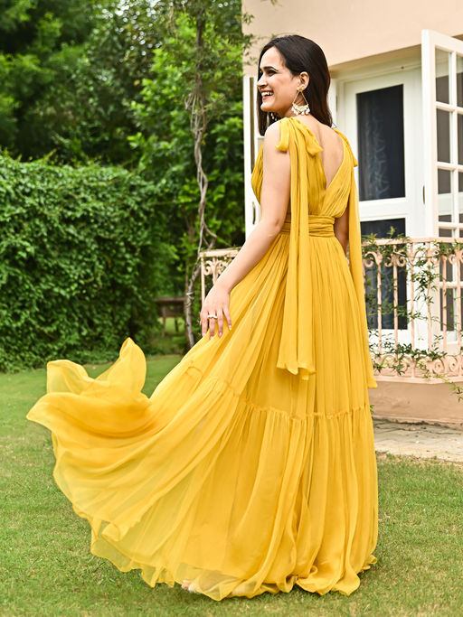 Buy ORDINAREE Spicy Mustard Long Dress Online