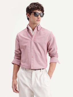 Rare Rabbit - Men Pink Regular Fit Solid Shirt